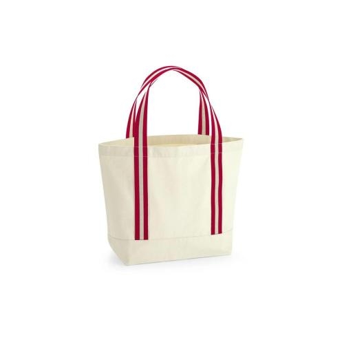 EARTHAWARE® Organic strandtas naturel/rood,one size