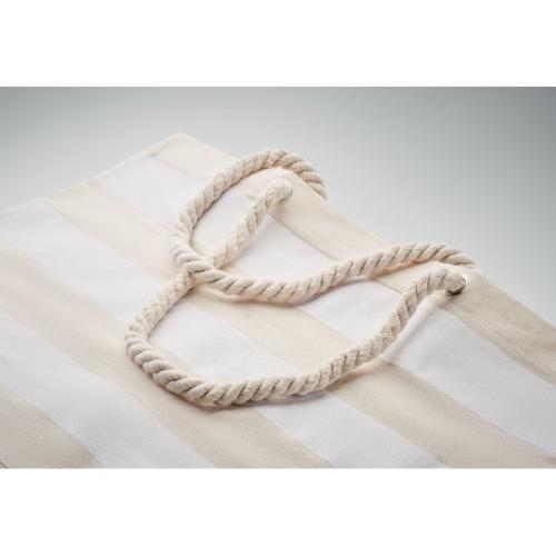 Katoenen strandtas Heaven stripe blauw