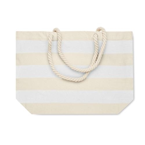 Katoenen strandtas Heaven stripe blauw