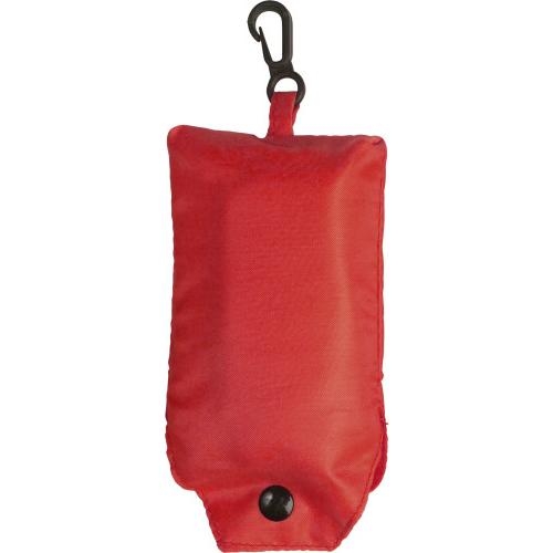 Opvouwbare draagtas met karabijnhaakje rood