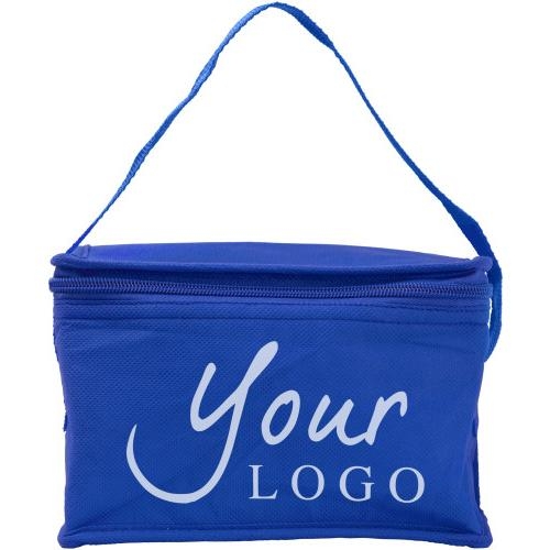 Non-woven koeltas voor zes blikjes kobaltblauw