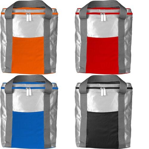 Grote polyester koeltas zwart/zilver