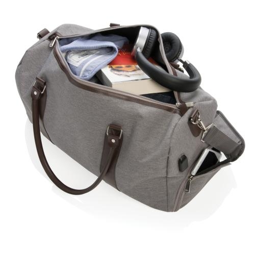 Weekendtas met USB oplaadpunt zwart