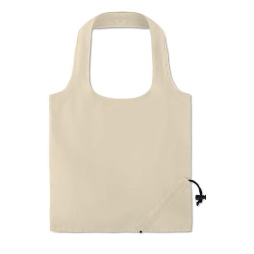 Opvouwbare katoenen tas korte hengsels beige