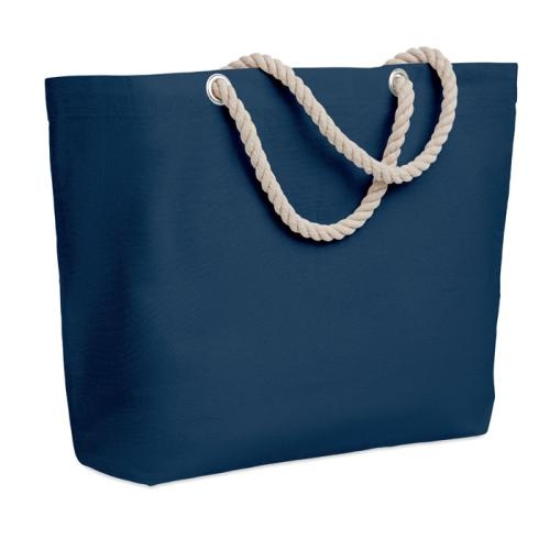 Strandtas met touw handvatten Menorca blauw