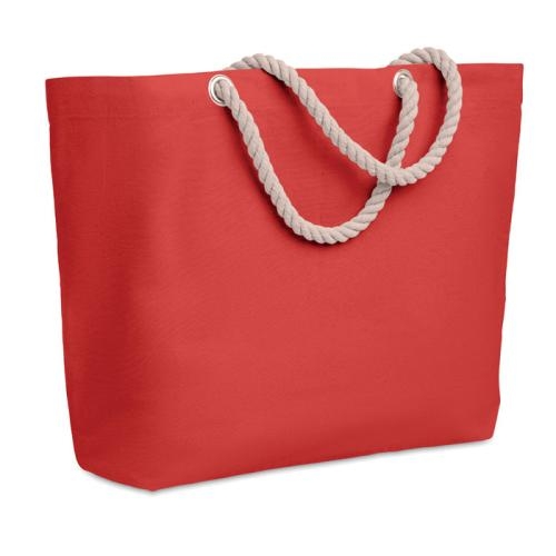 Strandtas met touw handvatten Menorca rood