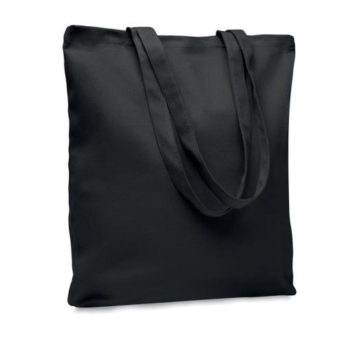 Gekleurde canvas boodschappentas Rassa zwart