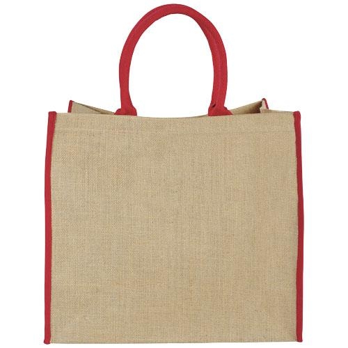 Harry jute draagtas met gekleurde accenten naturel/zwart