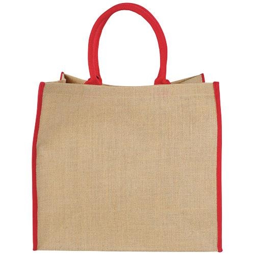 Harry jute draagtas met gekleurde accenten naturel/zwart