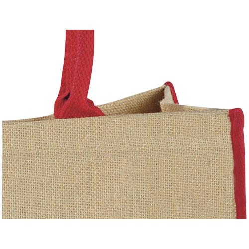Harry jute draagtas met gekleurde accenten naturel/zwart