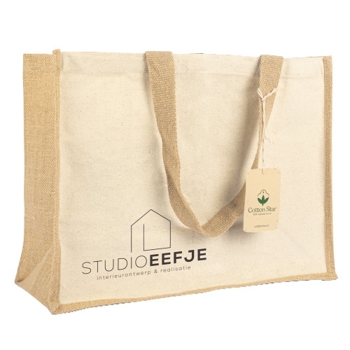 Jute shopper organisch katoen ecru Jute shopper organisch katoen ecru