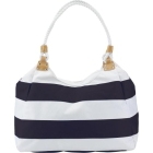 Strandtas blauw/wit