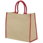 Harry jute draagtas met gekleurde accenten rood