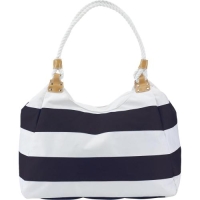 Strandtas blauw/wit