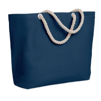 Strandtas met touw handvatten Menorca blauw