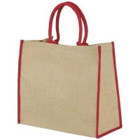 Harry jute draagtas met gekleurde accenten rood