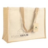 Jute shopper organisch katoen ecru
