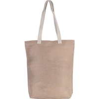 Shopper van jute en katoen naturel