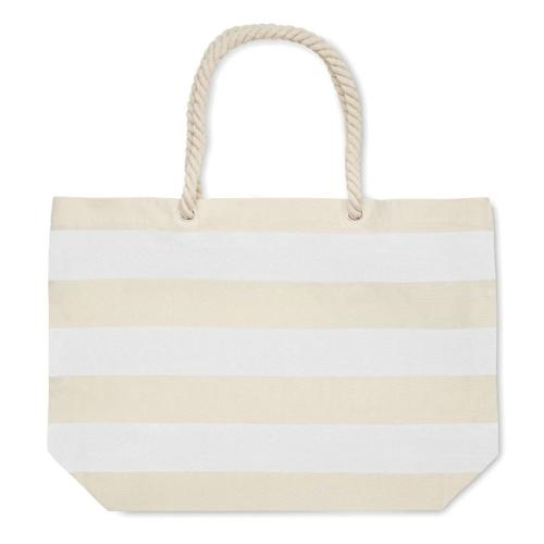 Katoenen strandtas Heaven stripe blauw