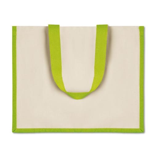 Jute Canvas boodschappentas Campo de fiori zwart