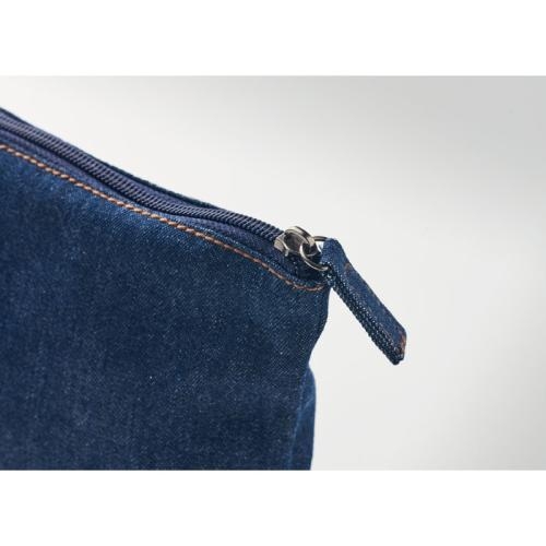 Gerecycled denim toilettasje Style pouch blauw