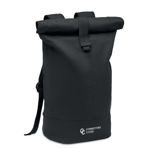 Canvas rolltop canvas rugzak Zurich zwart